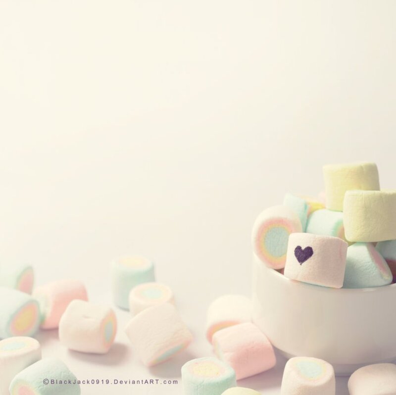 Pastel Marshmallows in Bowl — White