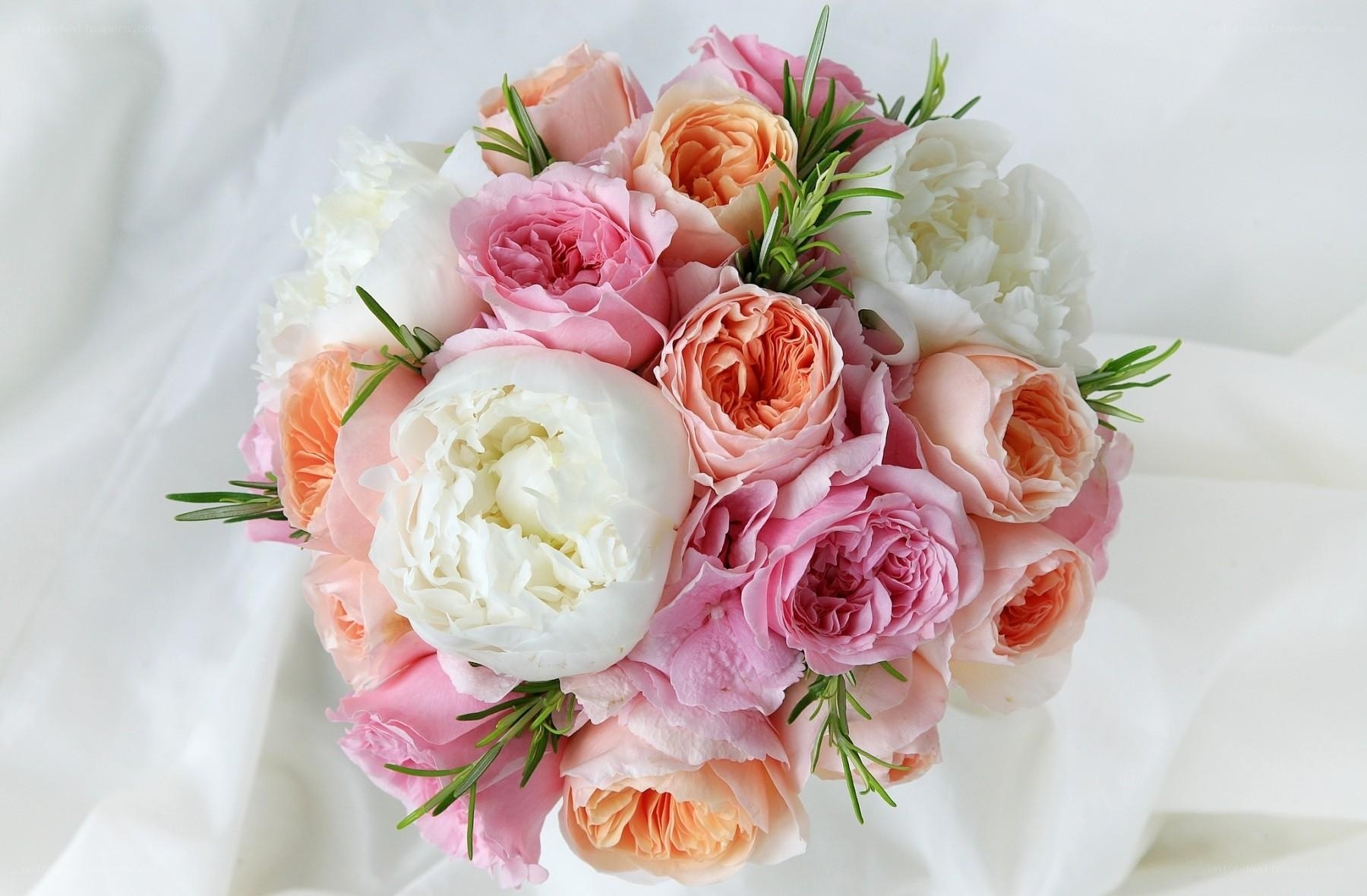 Pastel rose and peony bouquet