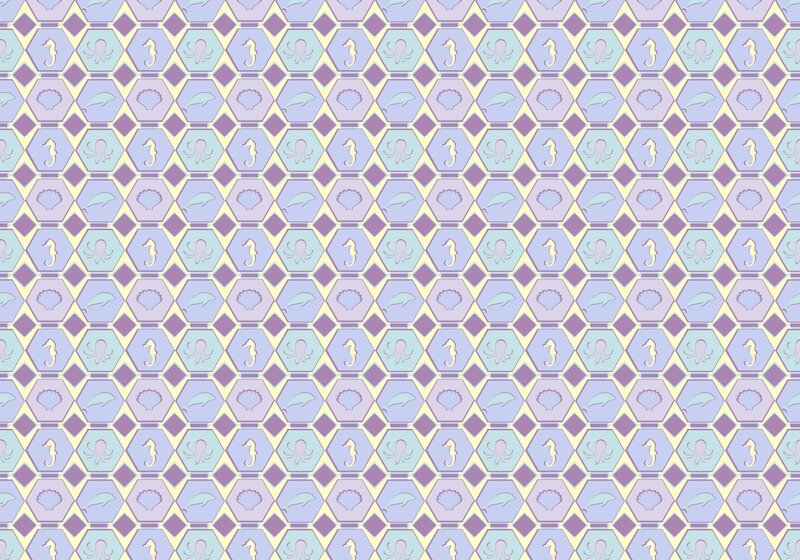 pastel sea life pattern