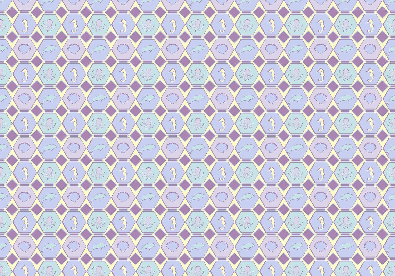 pastel sea life pattern