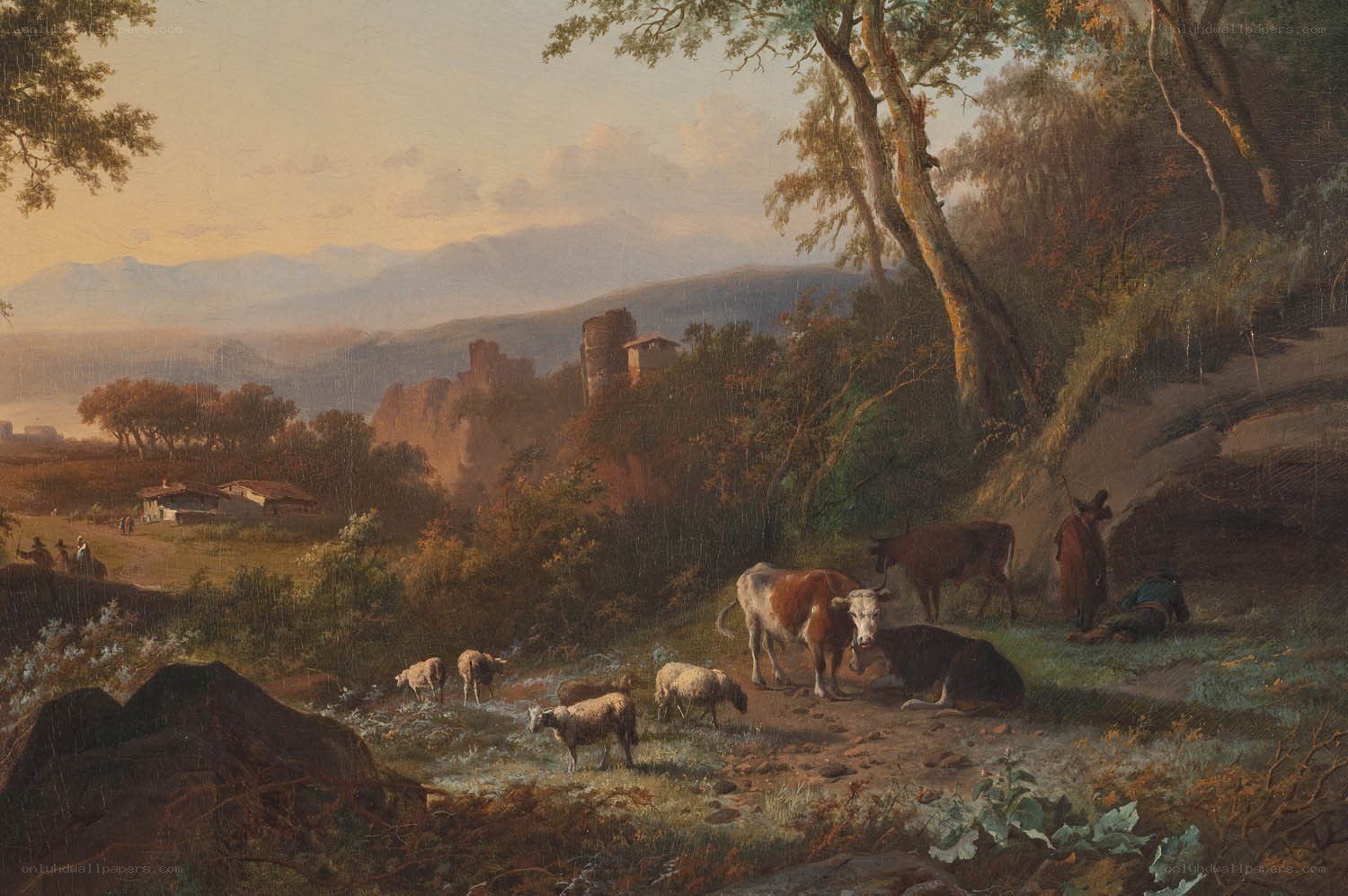 Pastoral landscape with cattle