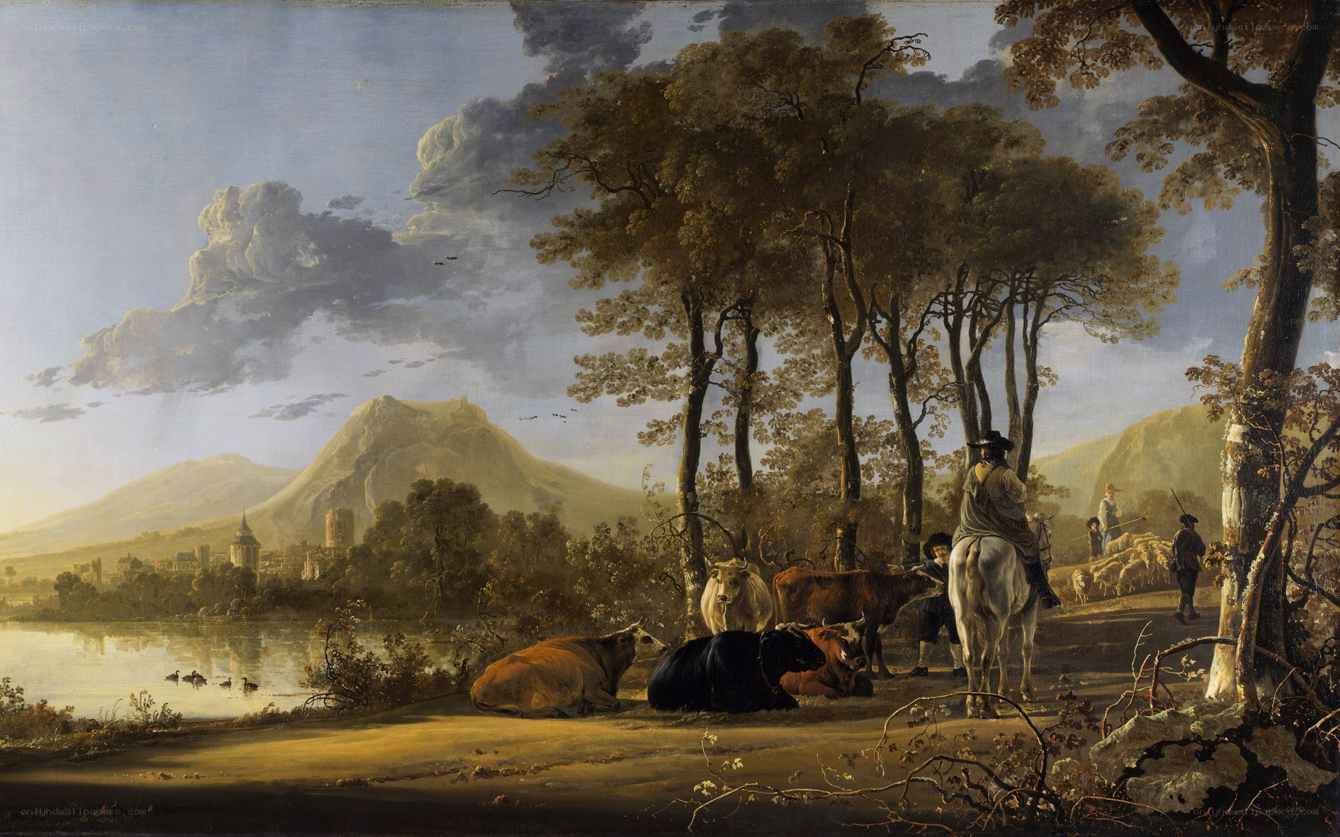 Pastoral landscape with cattle