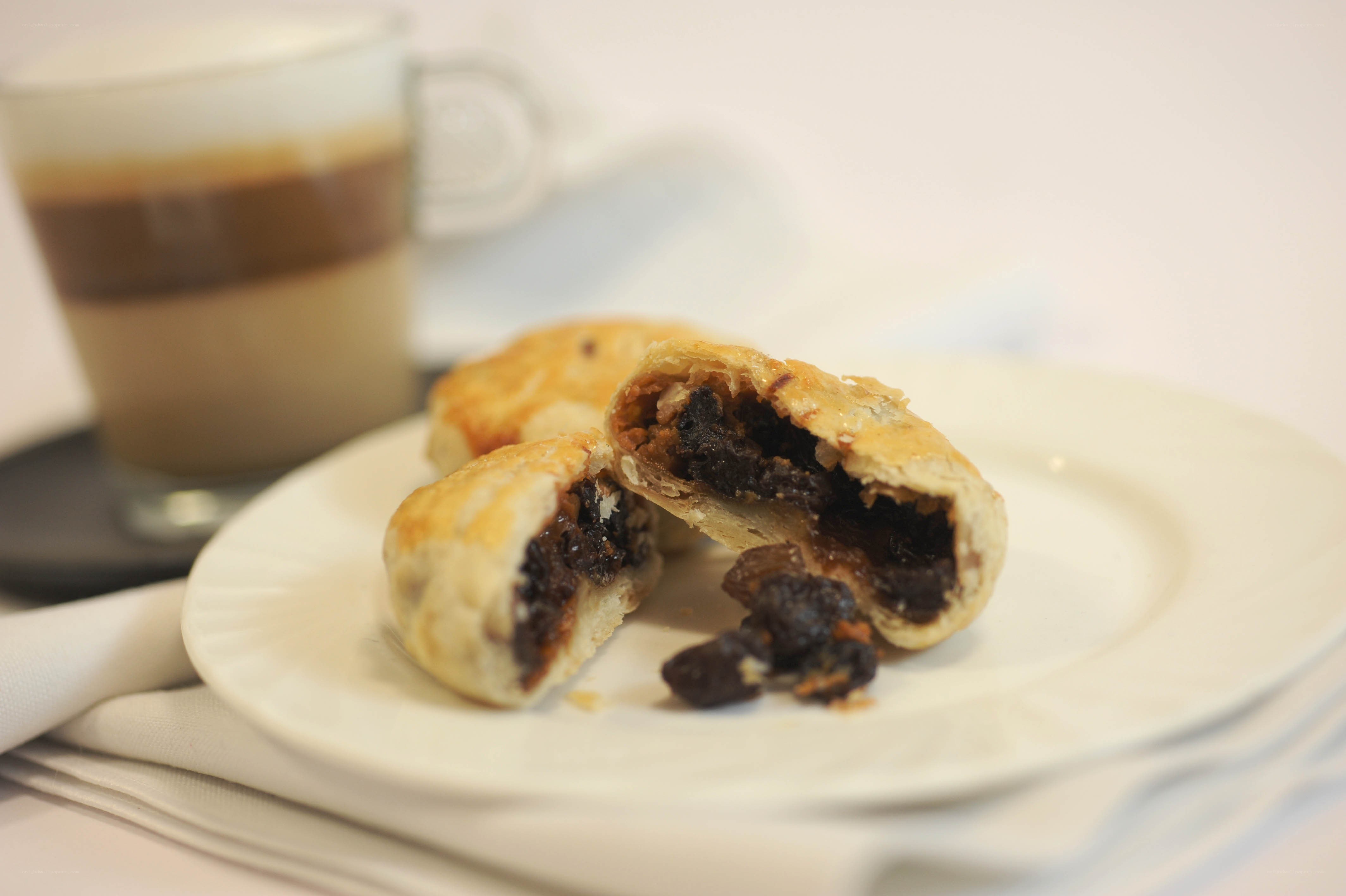 Pastry with coffee on a plate