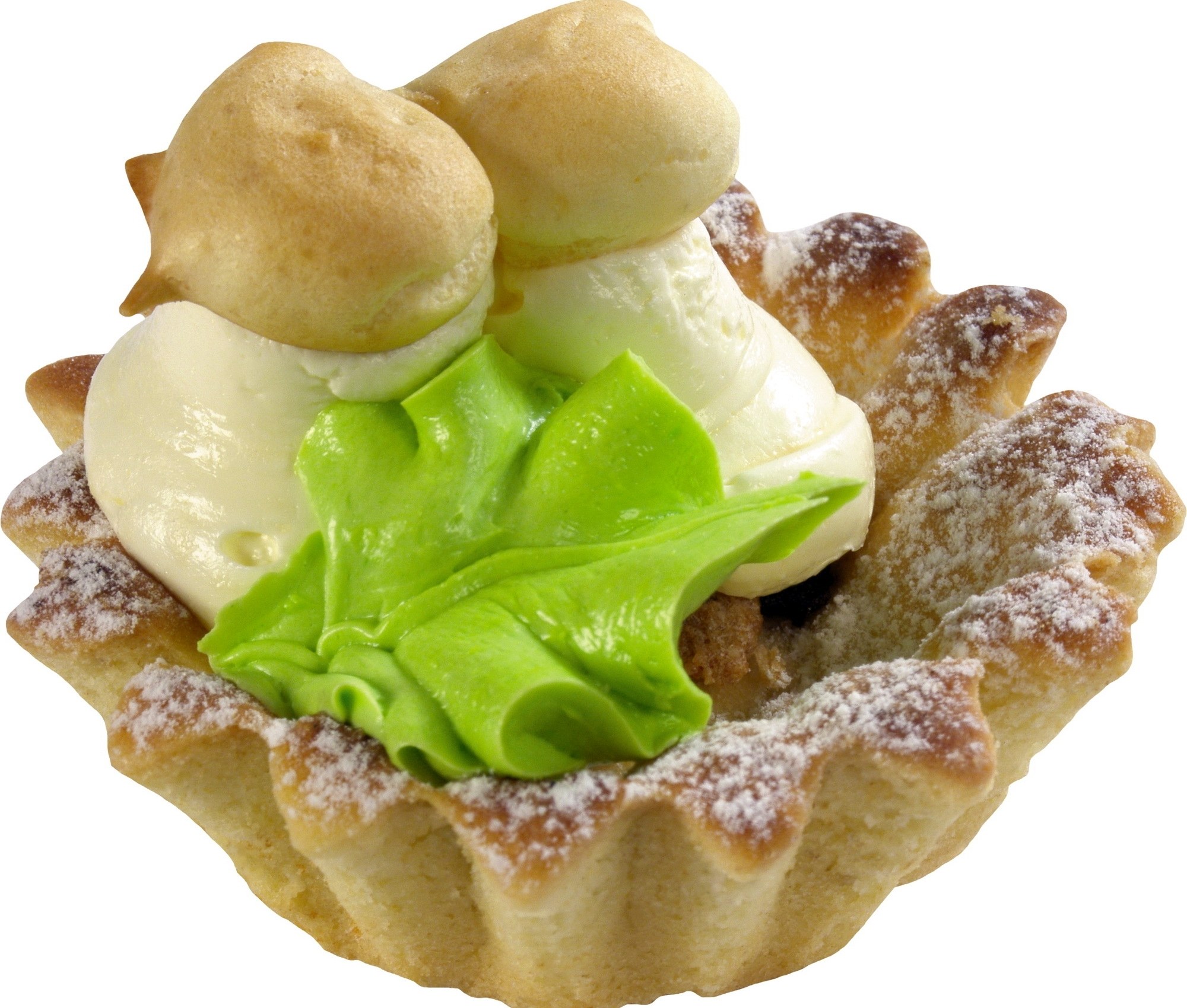 pastry with cream and green frosting