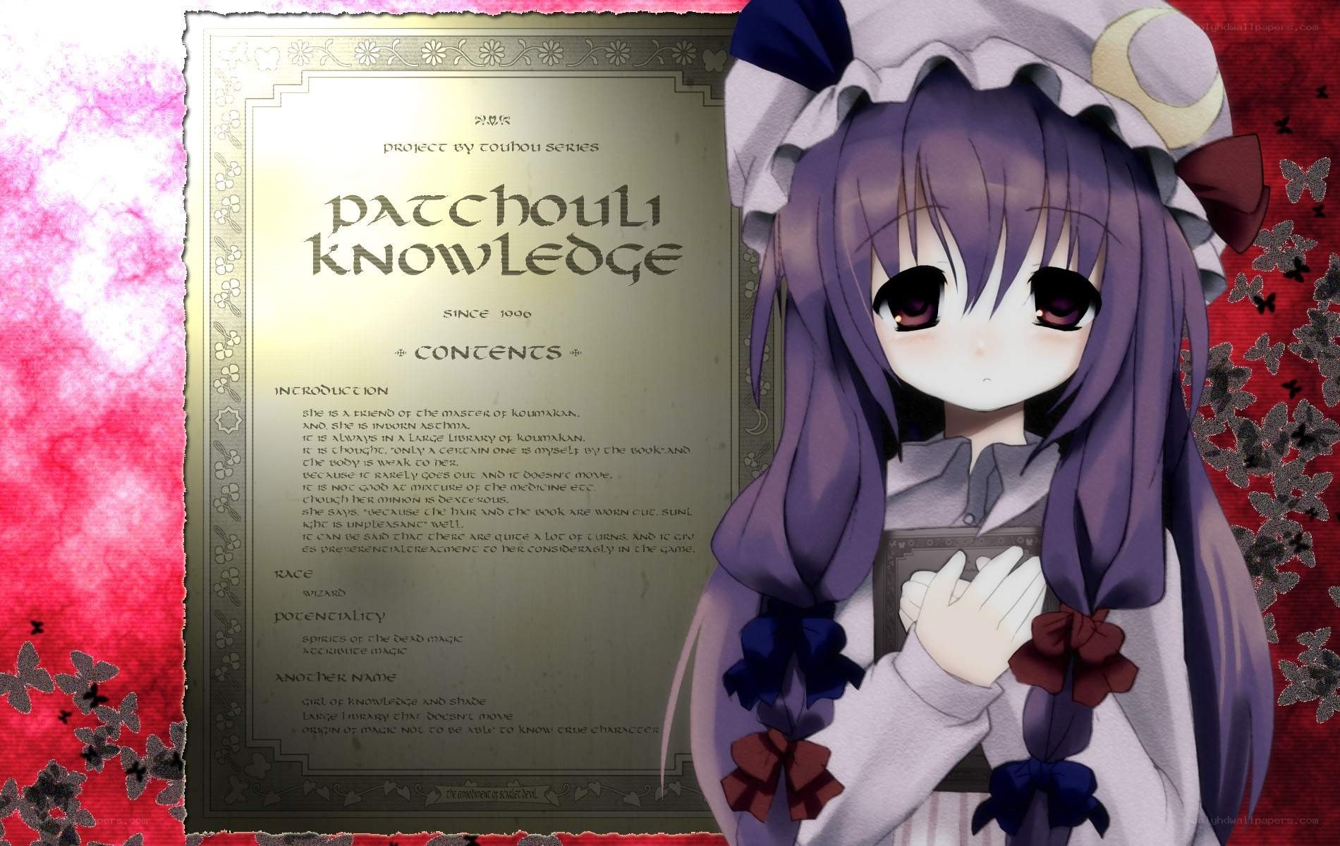 Patchouli Knowledge character sheet