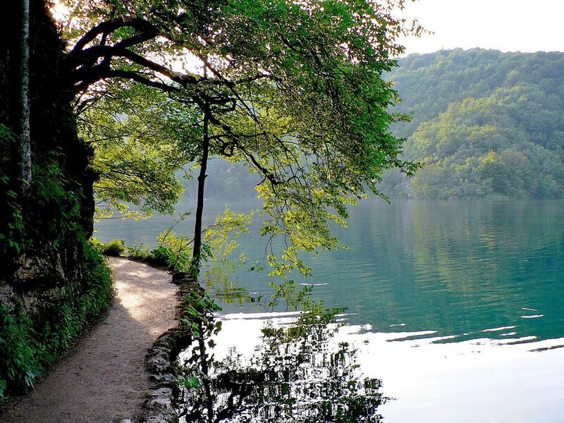 Path along a serene lake