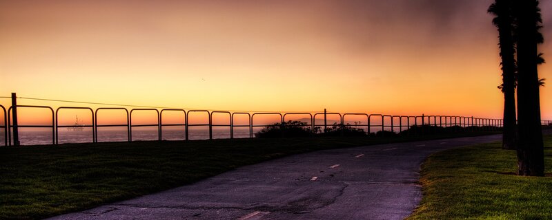 Path Along Ocean at Sunset