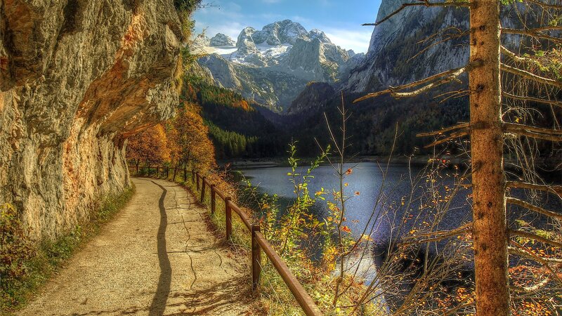 Path Beside Mountain Lake