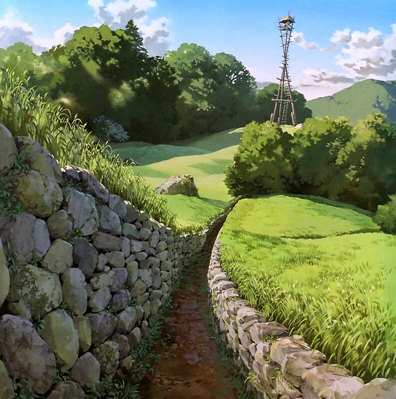 Path Between Stone Walls — Green, Serene