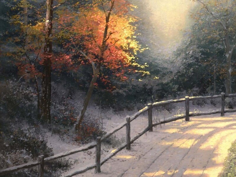 Path in Autumn Forest — Yellow