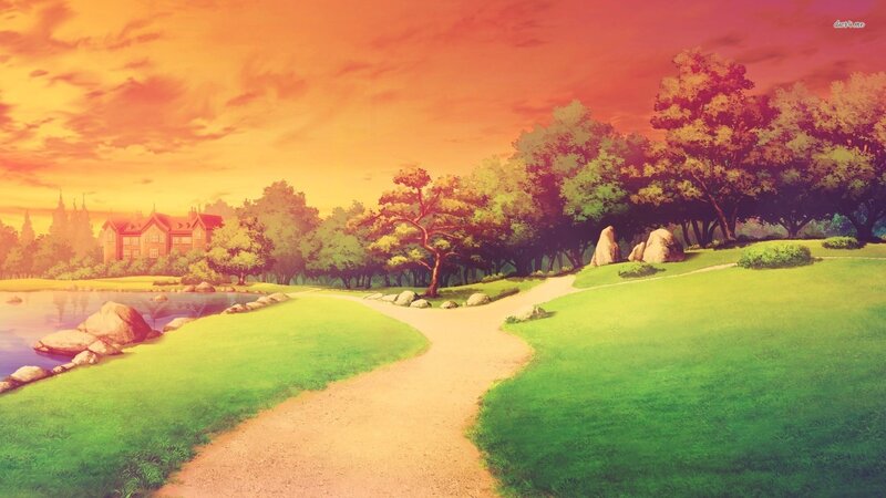 Path in Park at Sunset