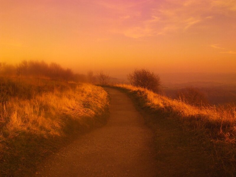 Path on a Hill at Sunset