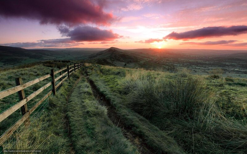 Path on Grassy Hill — Green, Serene