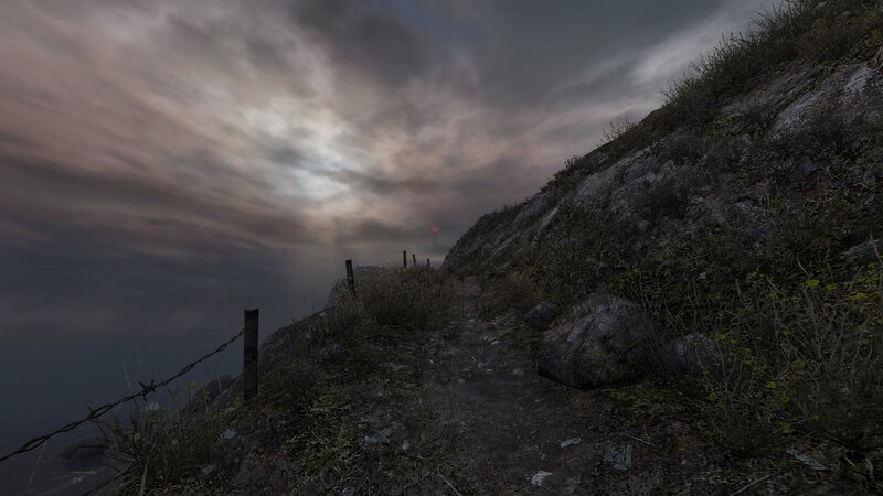 Path on Rocky Cliff