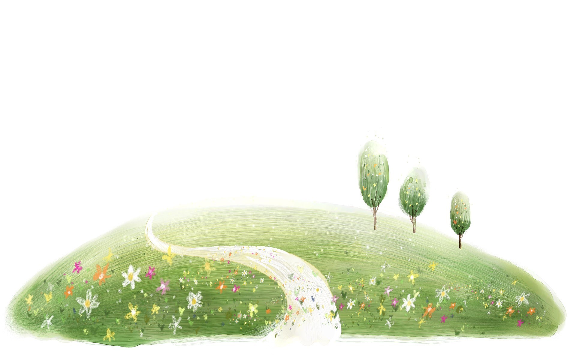 path through a green hill