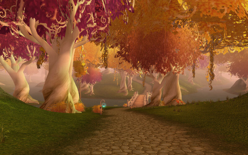Path Through Autumn Forest — Green, Serene, 3d Render