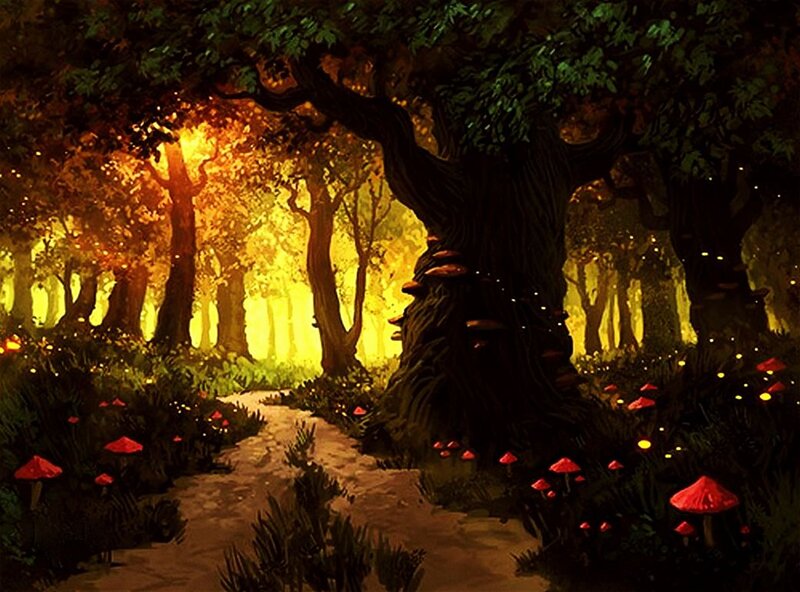 Path Through Enchanted Forest — Green, Serene