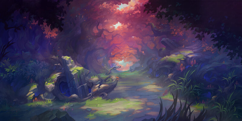Path Through Enchanted Forest — Purple