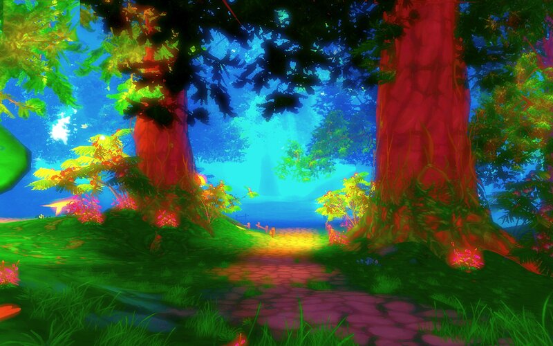 Path Through Glowing Forest
