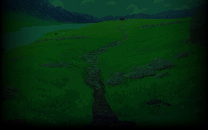 Path Through Green Hills — Serene, Night
