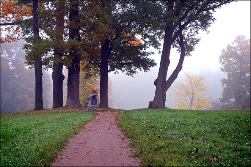 Path to Gravestone in Park