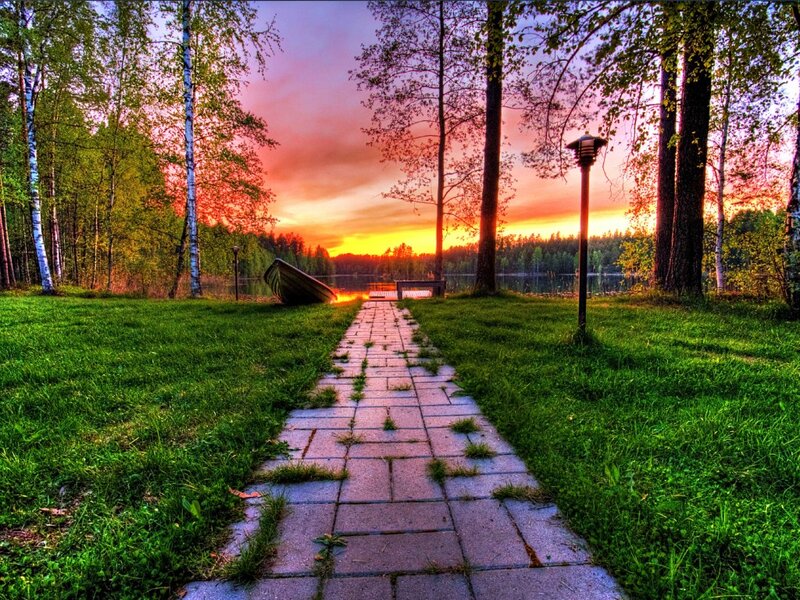 Path to Lake at Sunset