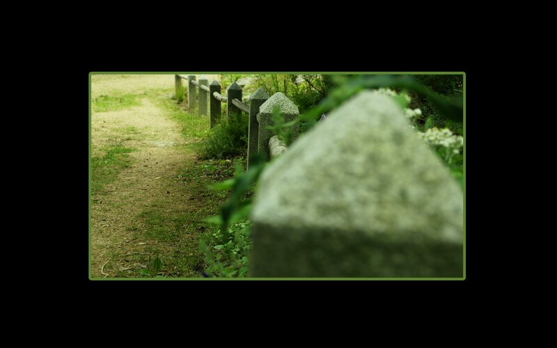 path with stone markers