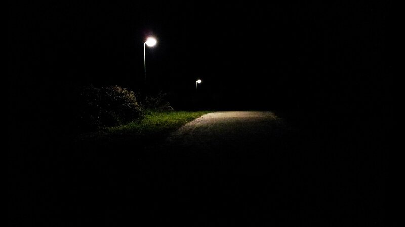 Path with Streetlights — Black