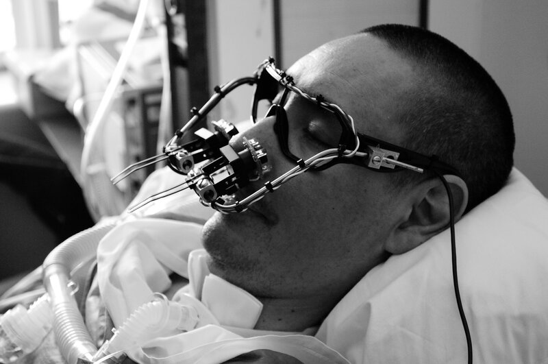 Patient in hospital bed