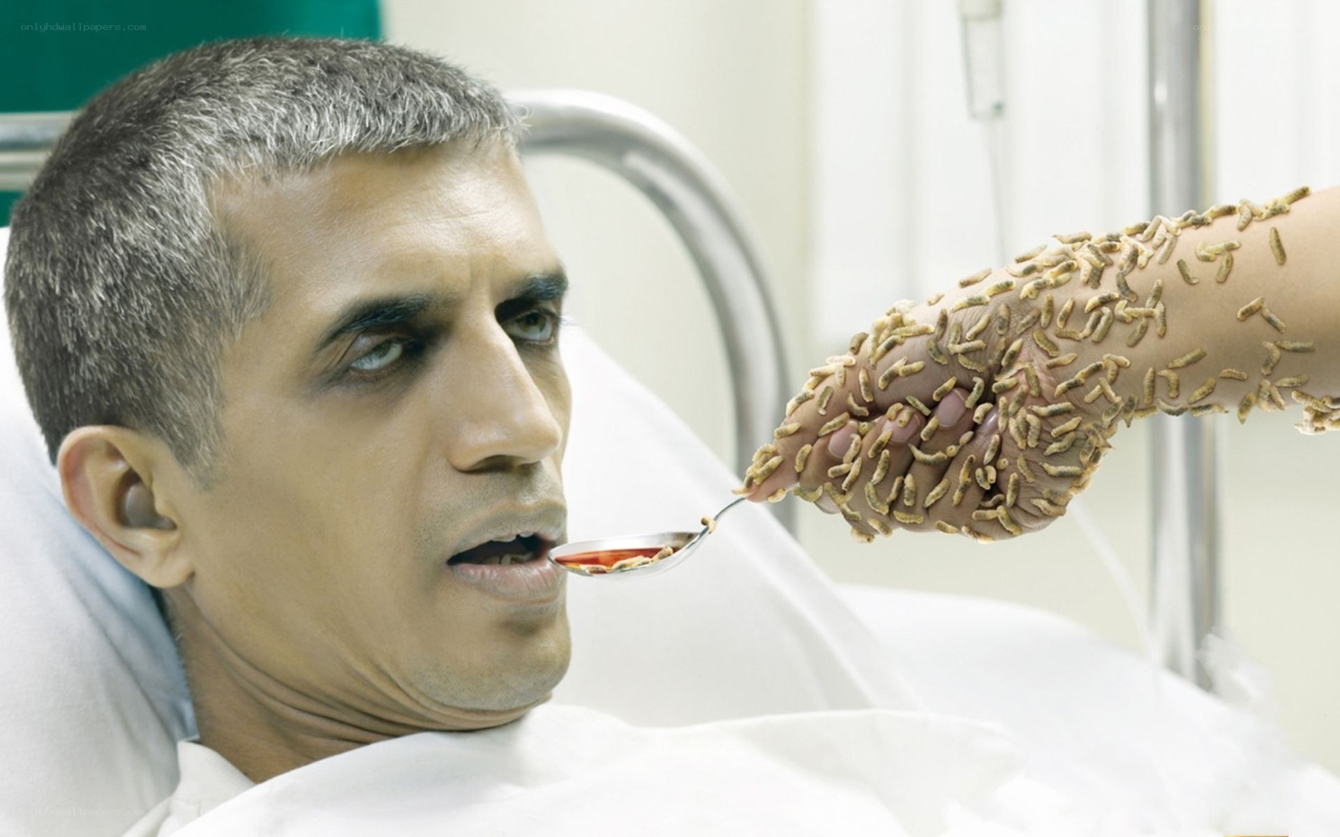 Patient with worms on hand