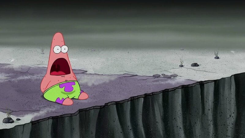 Patrick Star on Cliff Edge