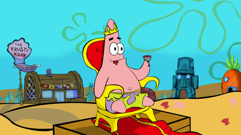 Patrick Star on Throne — Blue