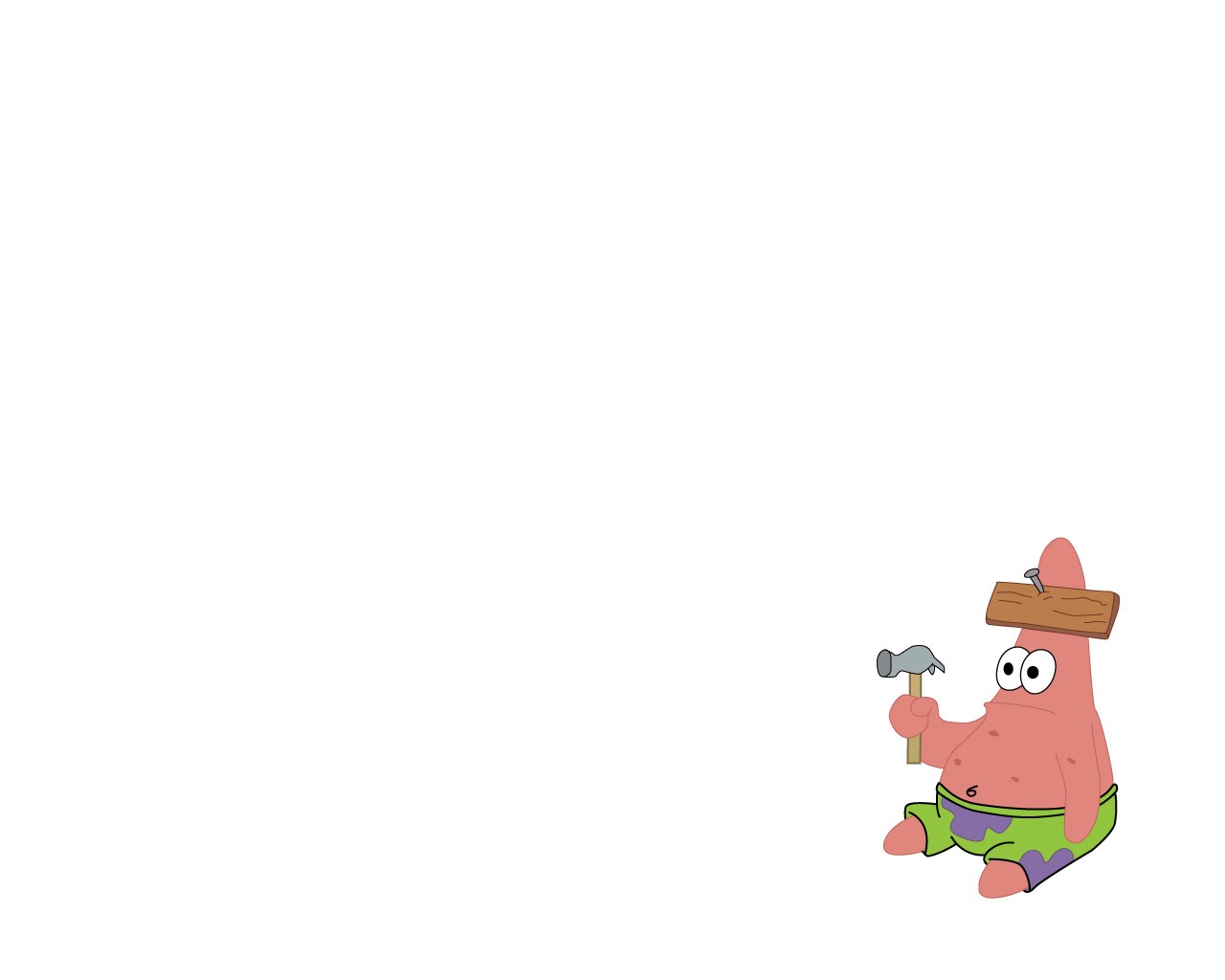 Patrick Star with hammer