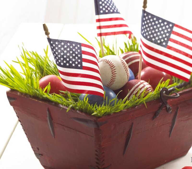 Patriotic Basket with Flags