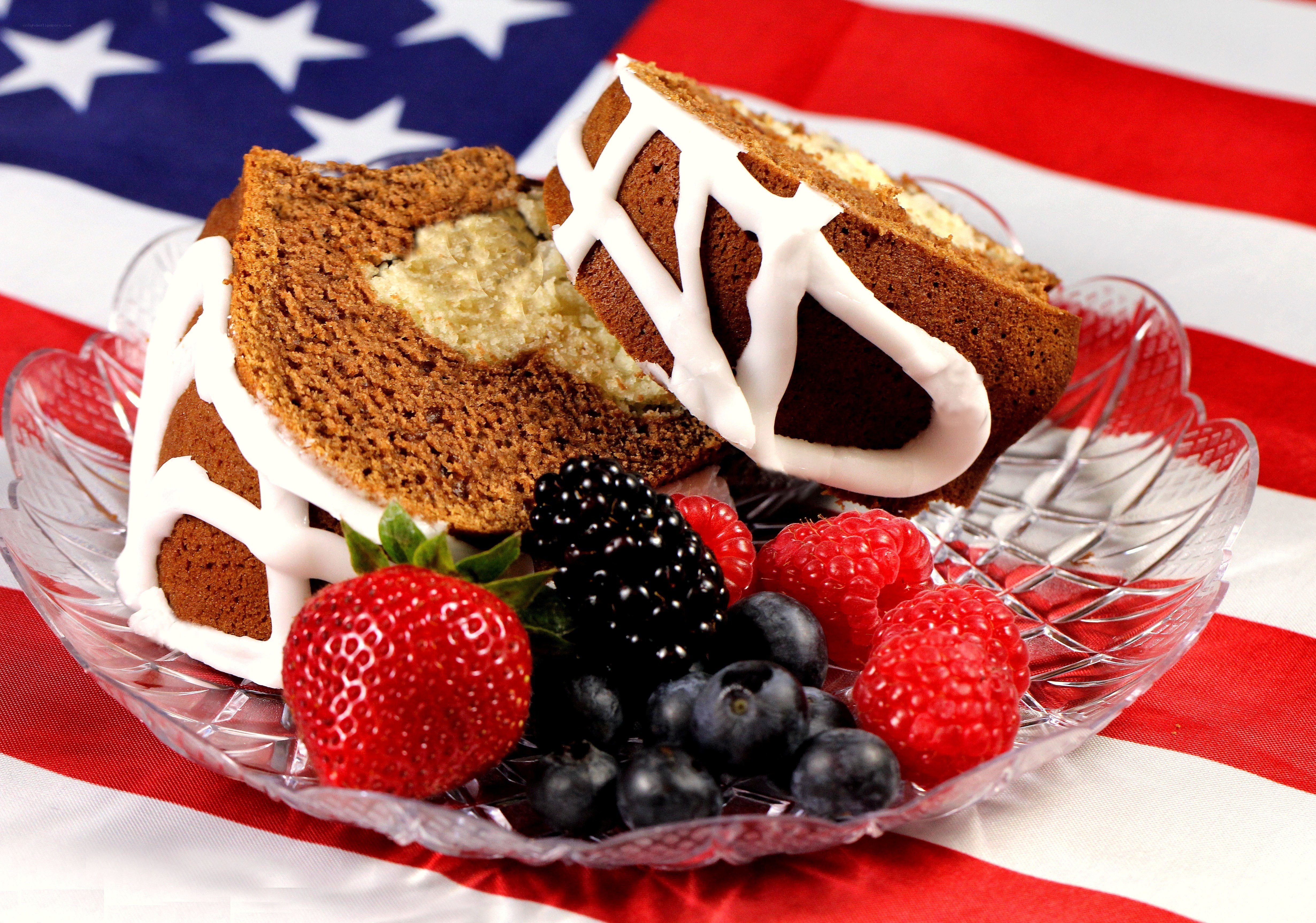 Patriotic dessert with berries