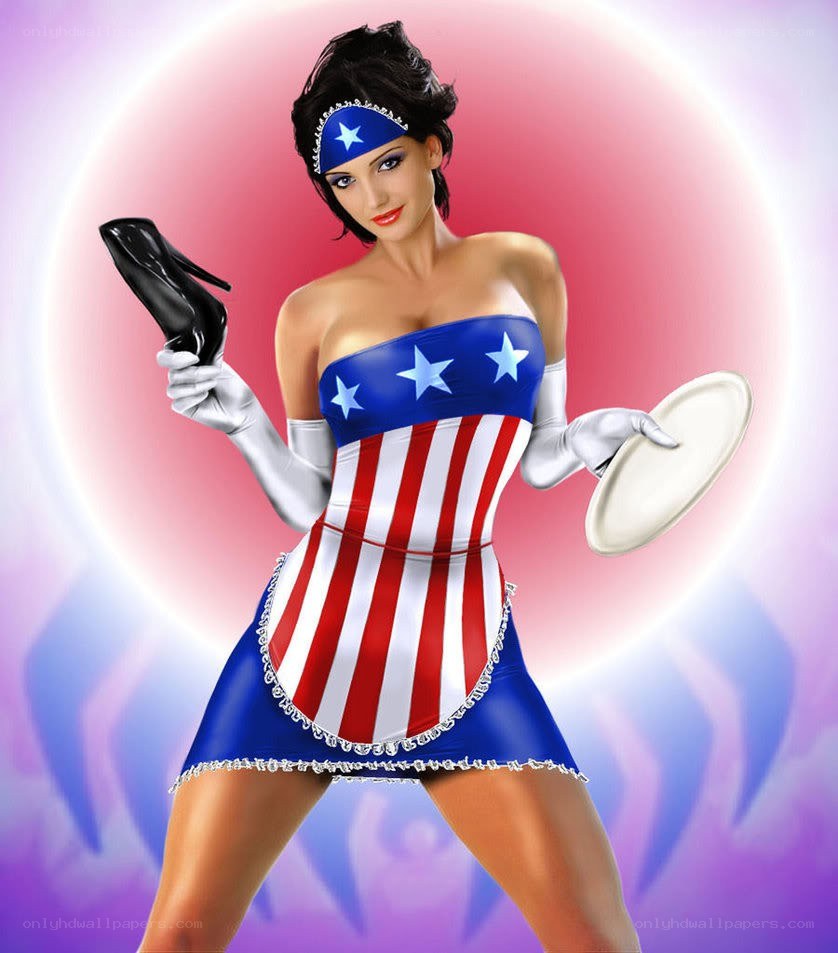 patriotic superhero woman