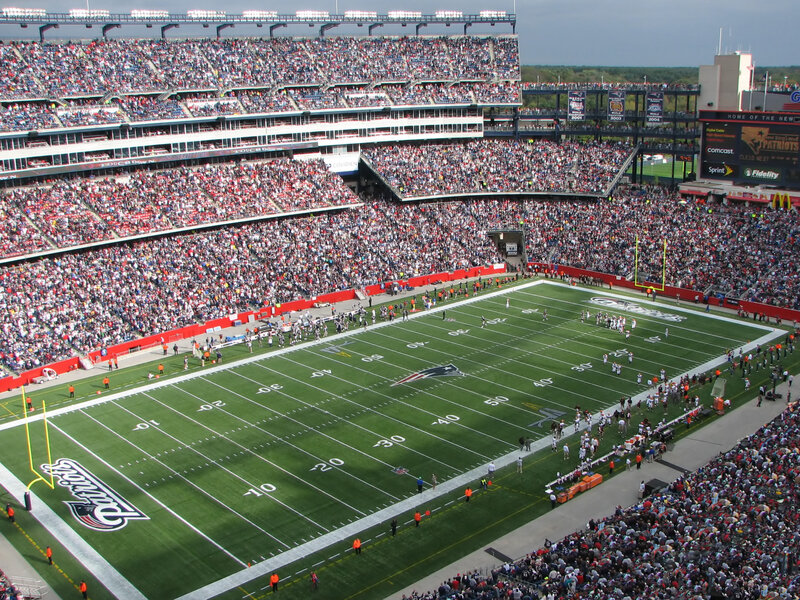 Patriots football game at stadium