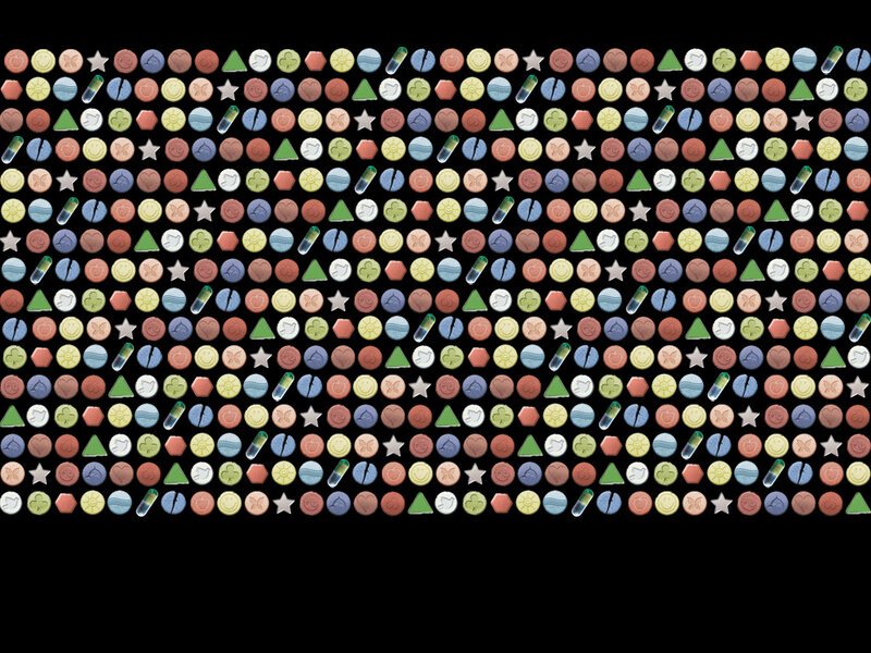 Pattern of colorful pills and capsules