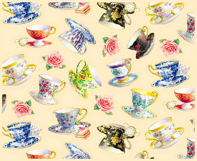 Pattern of Teacups and Roses