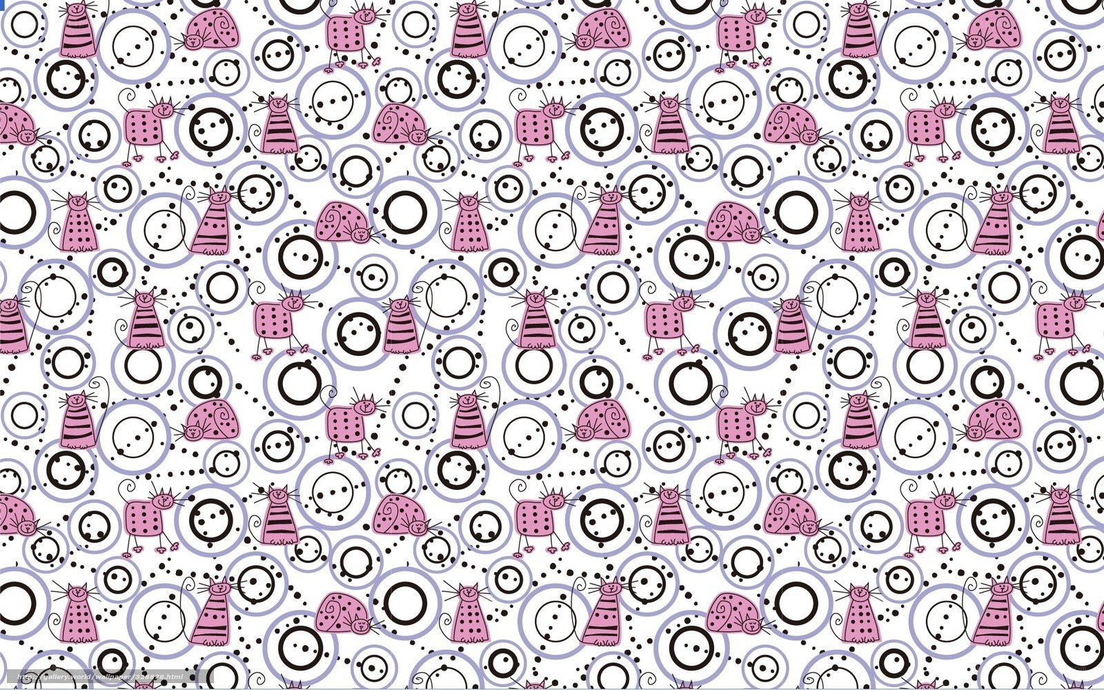 pattern with cats and circles