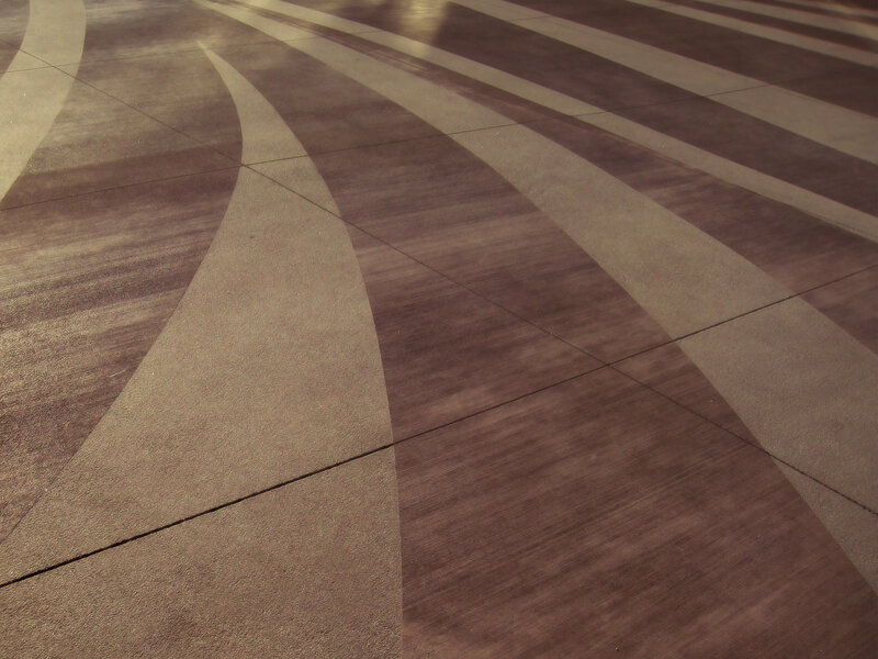 Patterned concrete floor design