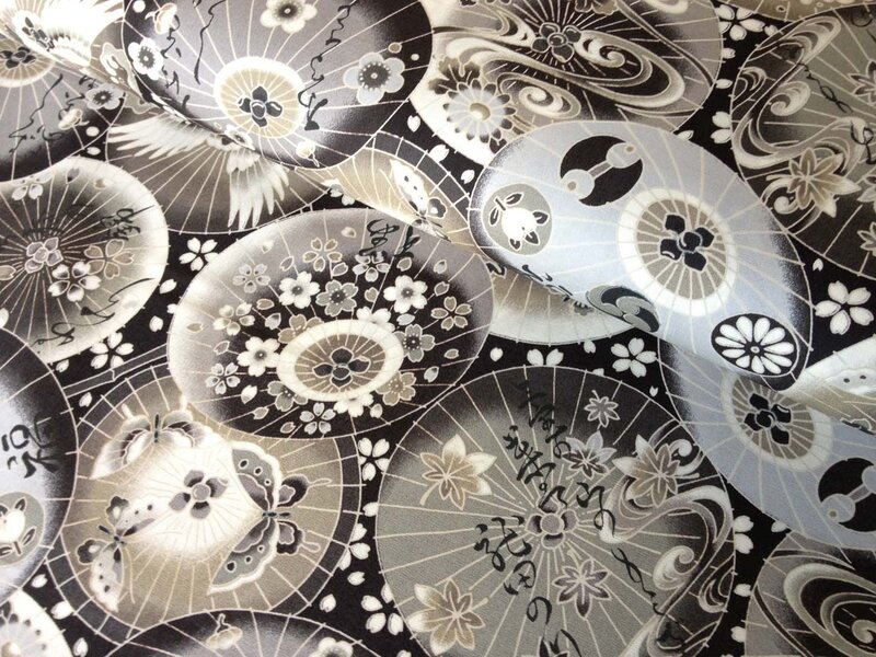 Patterned Fabric with Umbrellas