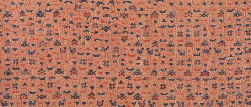 Patterned Textile with Birds
