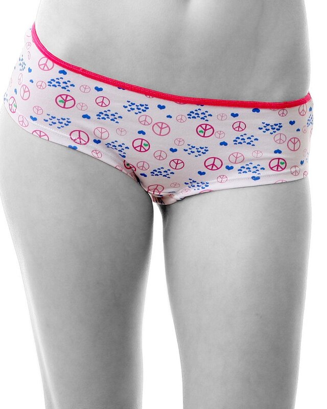patterned underwear with peace signs