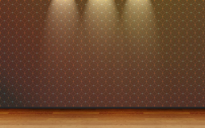 Patterned wall with spotlights