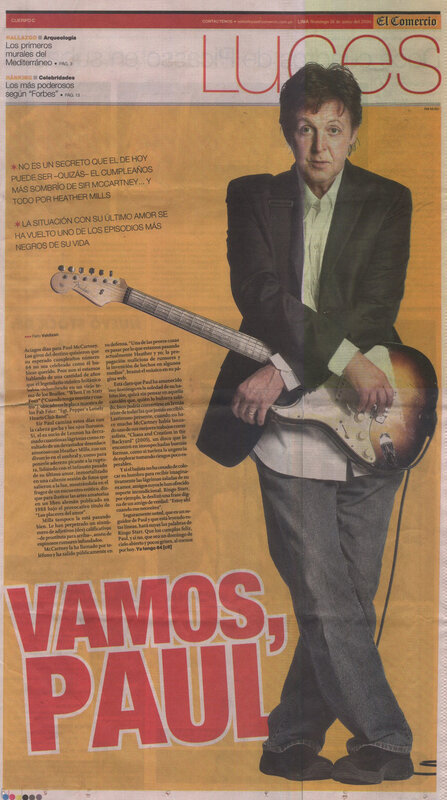 Paul McCartney newspaper feature