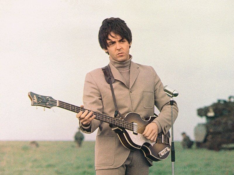 Paul McCartney with bass guitar
