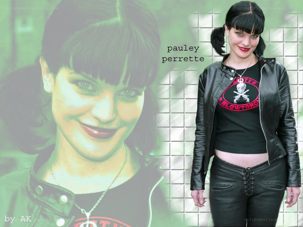 Pauley Perrette in leather