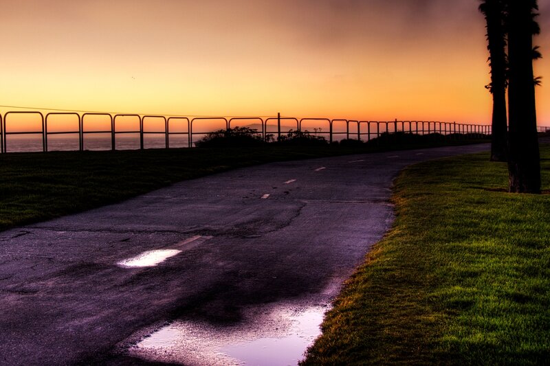 Paved Path at Sunset