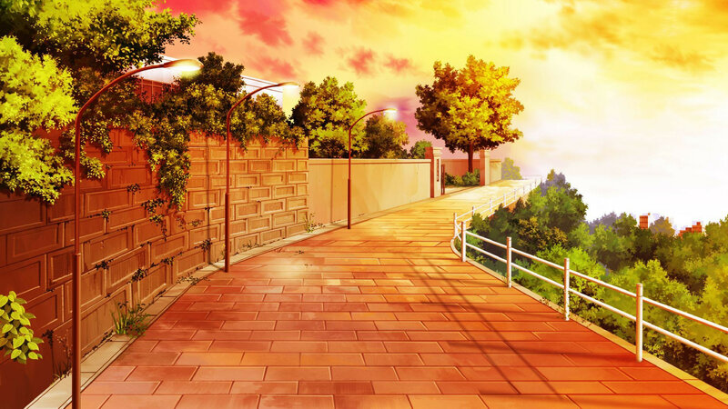 Paved Walkway at Sunset — Orange